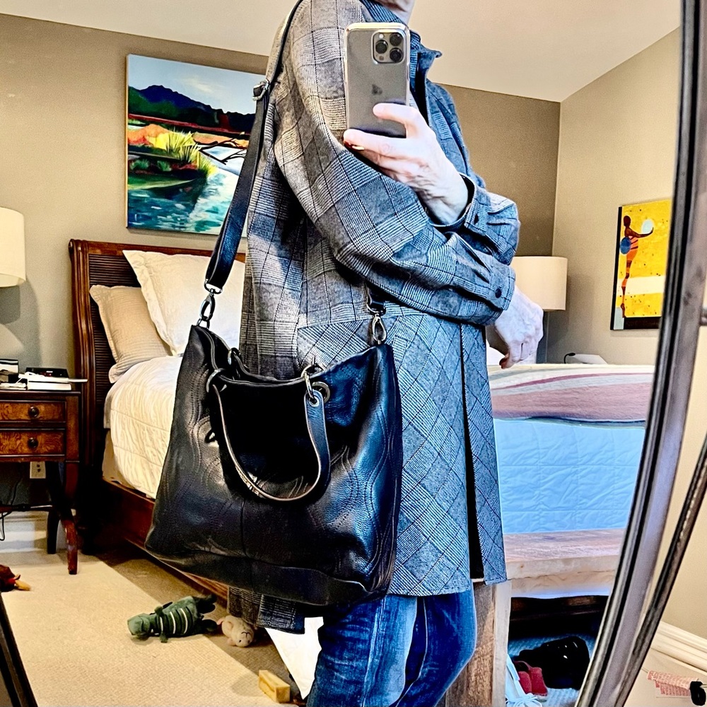 Pebbled leather tote